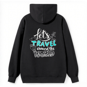 "Let's Travel Around The World" Script Hoodie