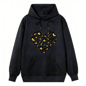 Leopard Print Heart Hoodie