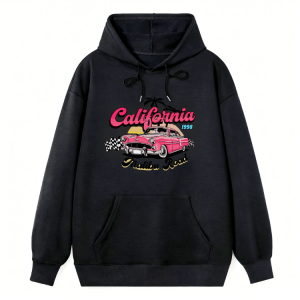 California Vintage Car Print Hoodie