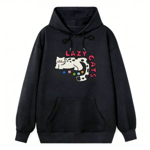 "Lazy Cat" Leopard Print Hoodie