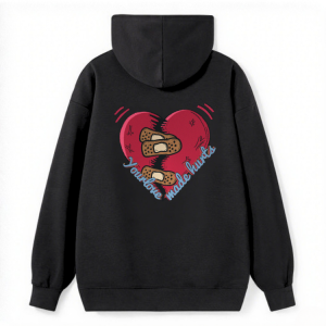 Broken Heart Bandage Graphic Hoodie